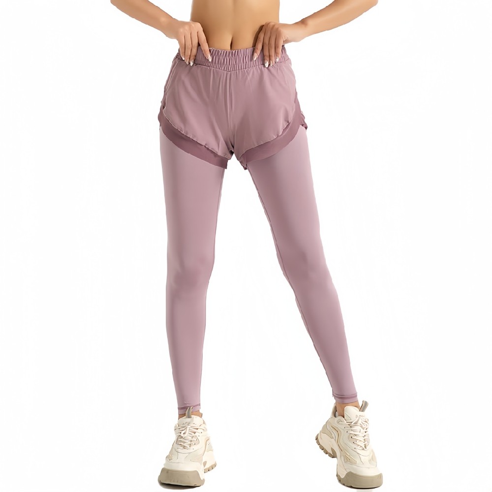 2-in-1 High Waist Yoga Leggings with Pockets – No-Line Sports Pants for Women