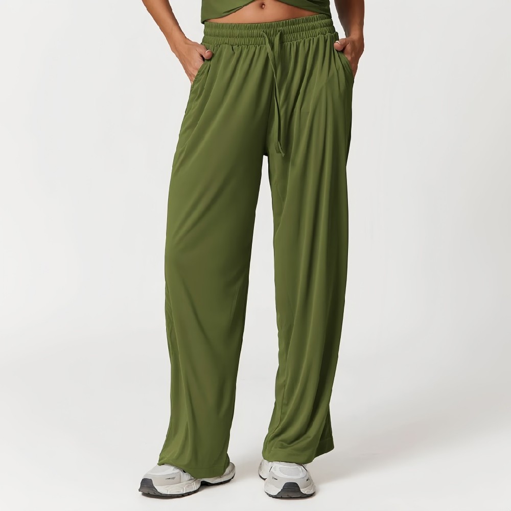 Quick-Dry Loose Yoga Pants and Long Sleeve Set for Women – High Elasticity & Breathable Activewear