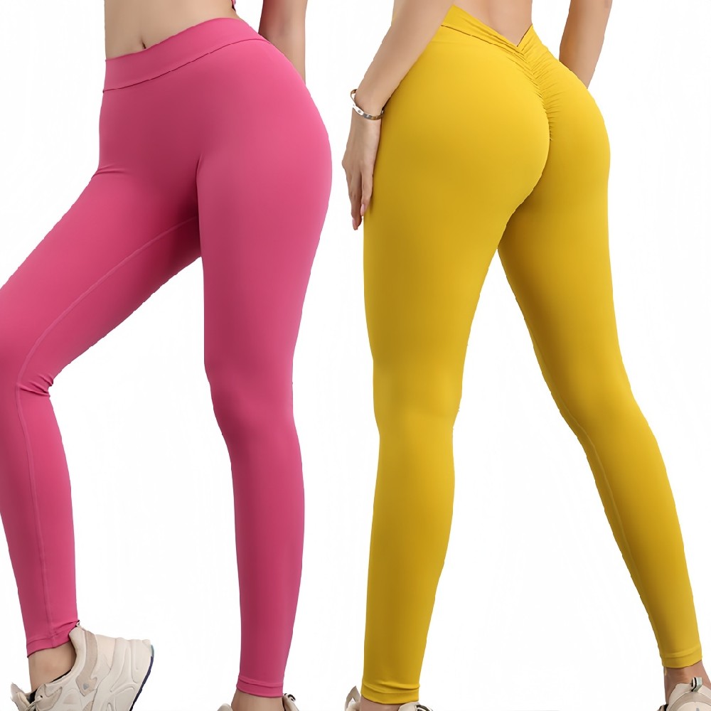 Wholesale Scrunch Butt V-Waist Yoga Leggings – High Waist Hip-Lift Peachy Fitness Pants for Women